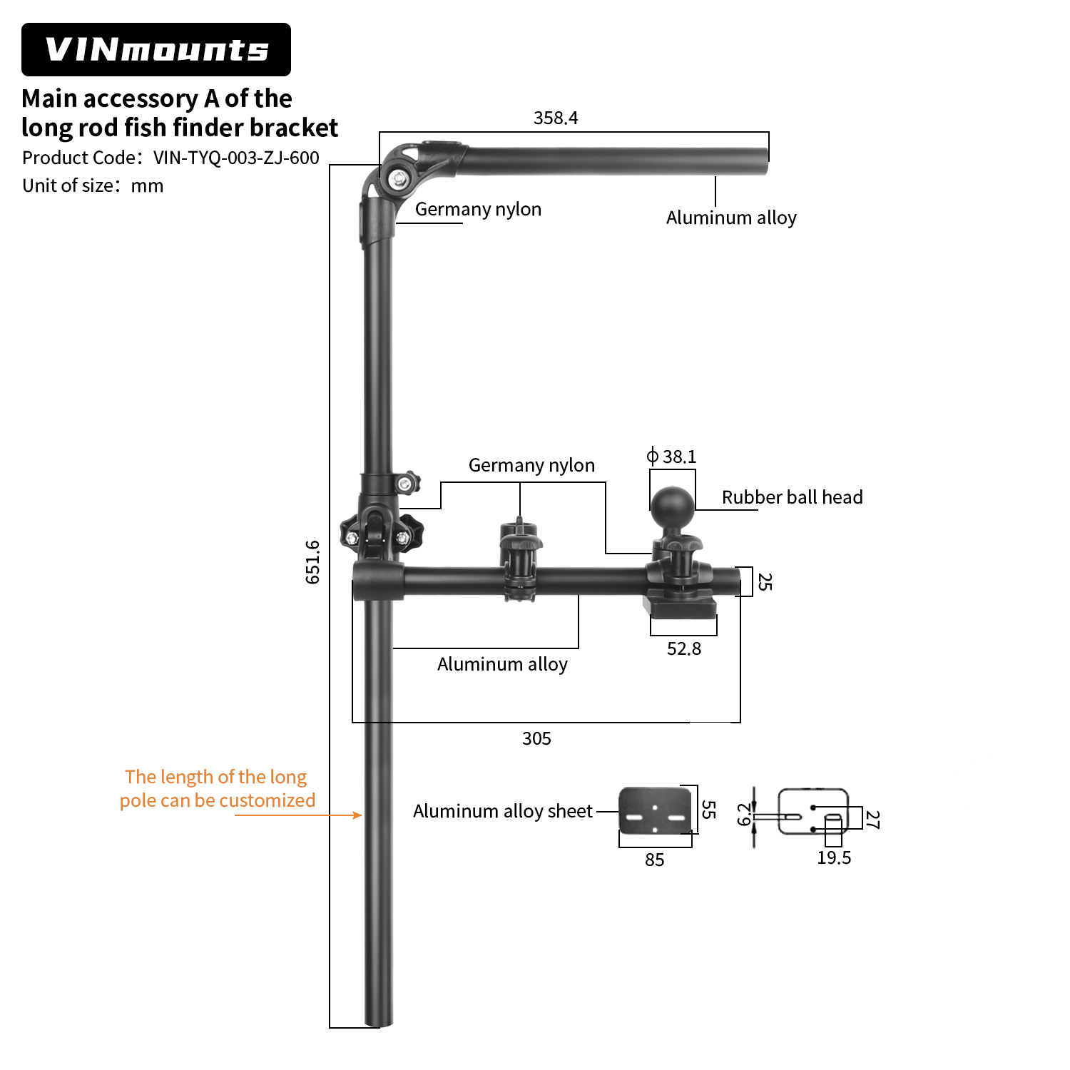 VIN Mounts Universal Sonar Fis – обзор и цена Fishing Kayak Fish Finder Mount