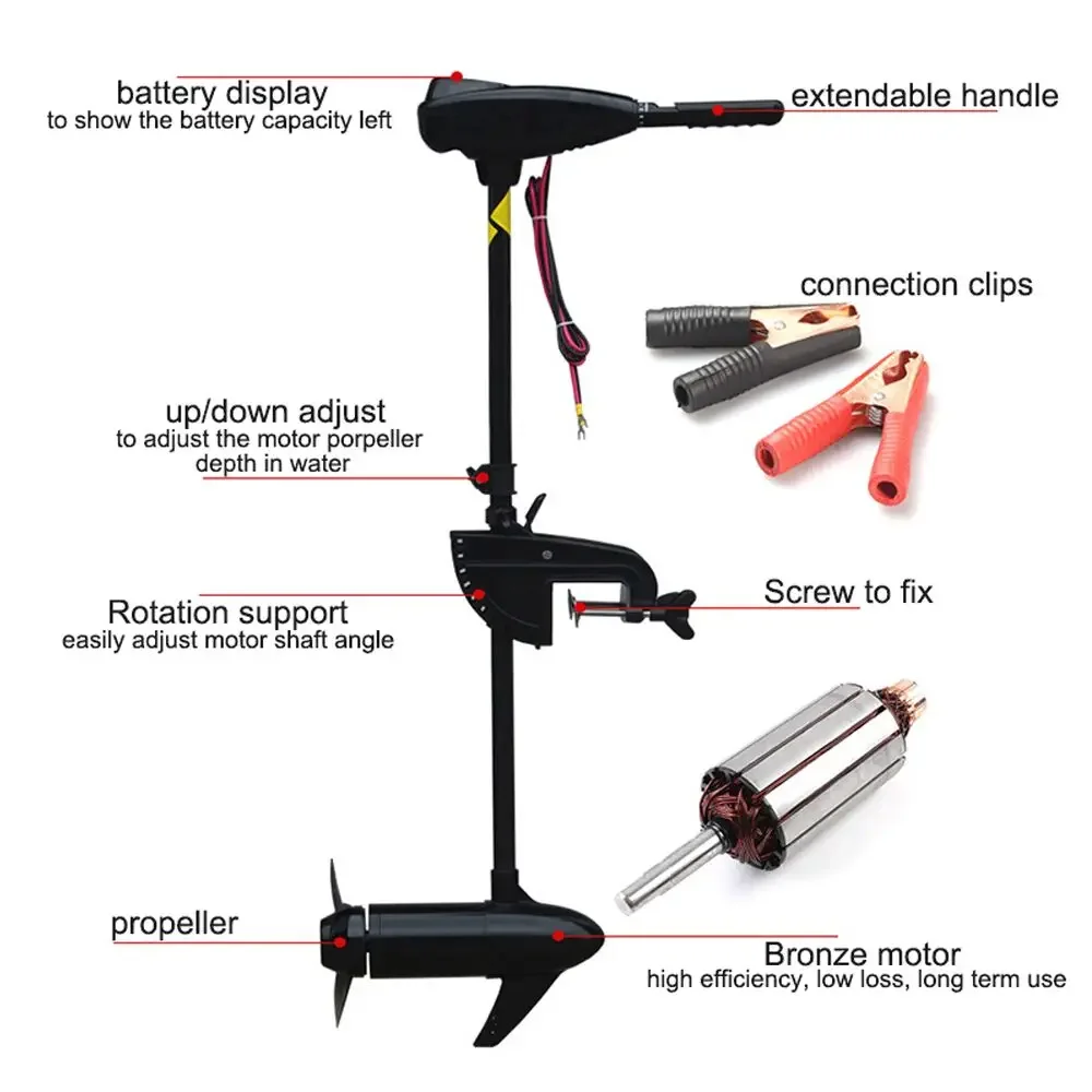 18/28/40/50/60 LBS 12V Electri – обзор и цена Fishing Kayak Trolling Motor
