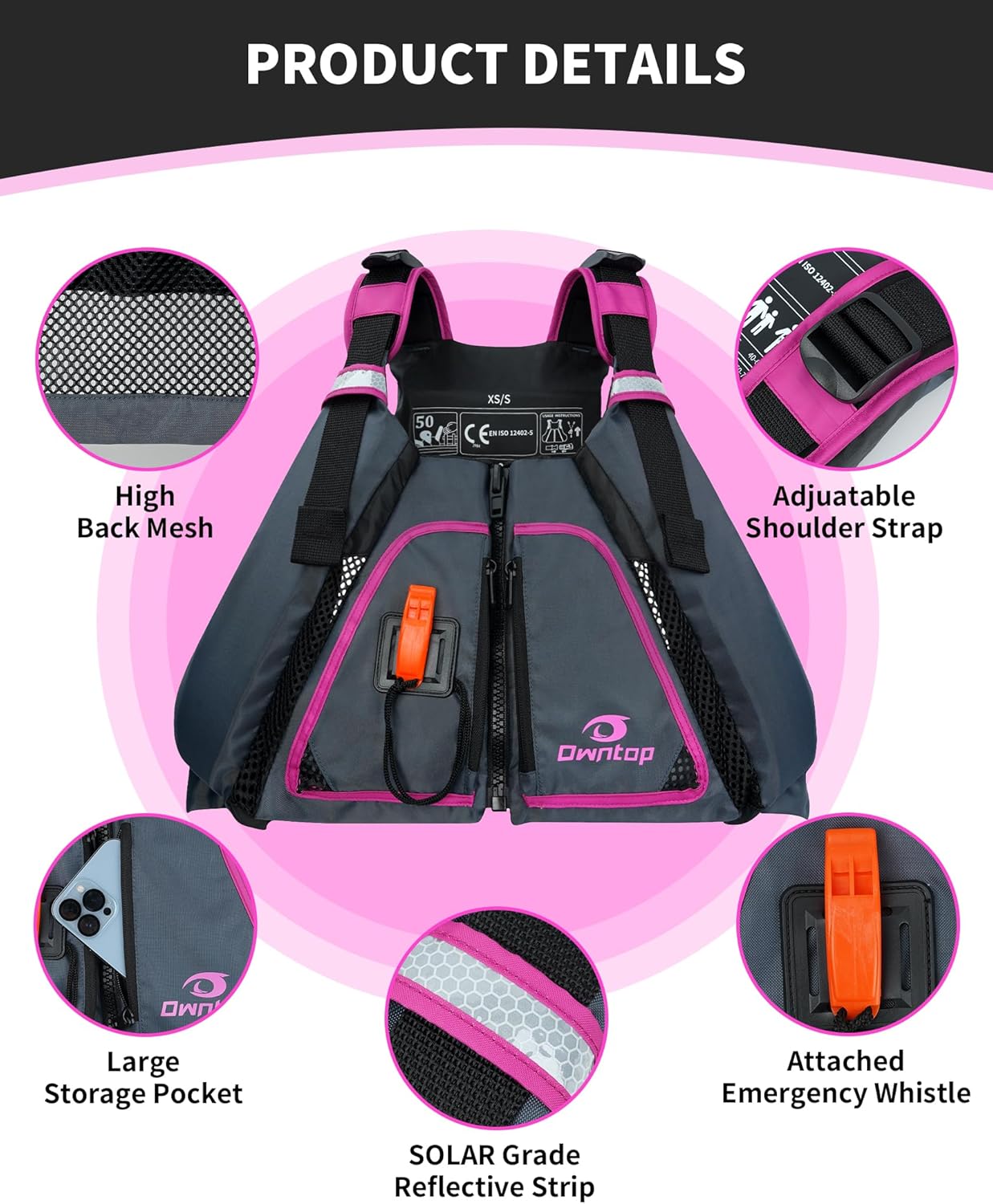 Adult Swim Vest with High Mesh – обзор и цена Fishing Kayak Paddle